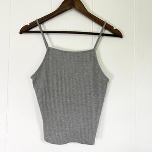 American Gray Ribbed Tank Top Women's Small